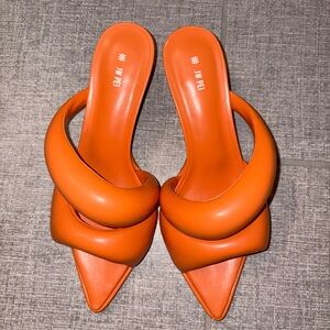 JW PEI Women's Orange Heeled Sandals
